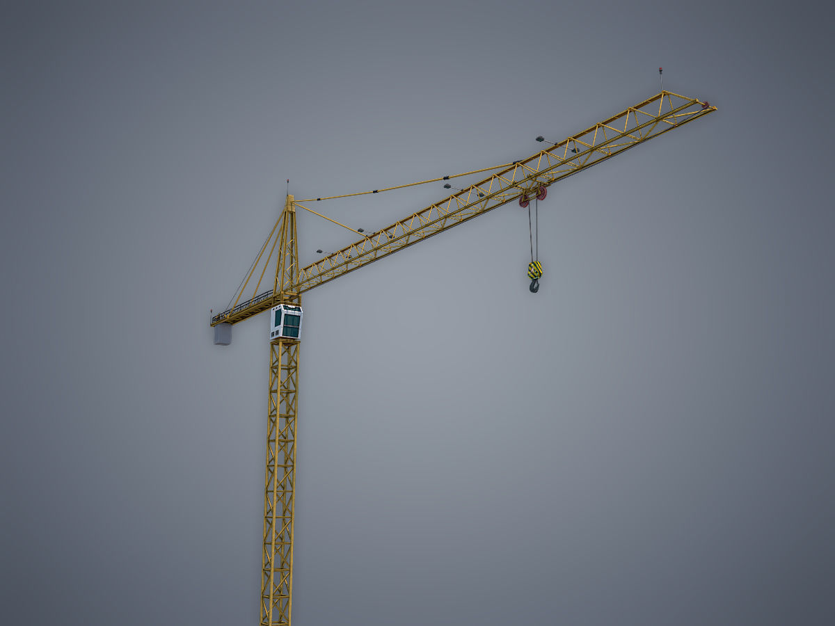 Tower Crane Low-poly 3D model_7