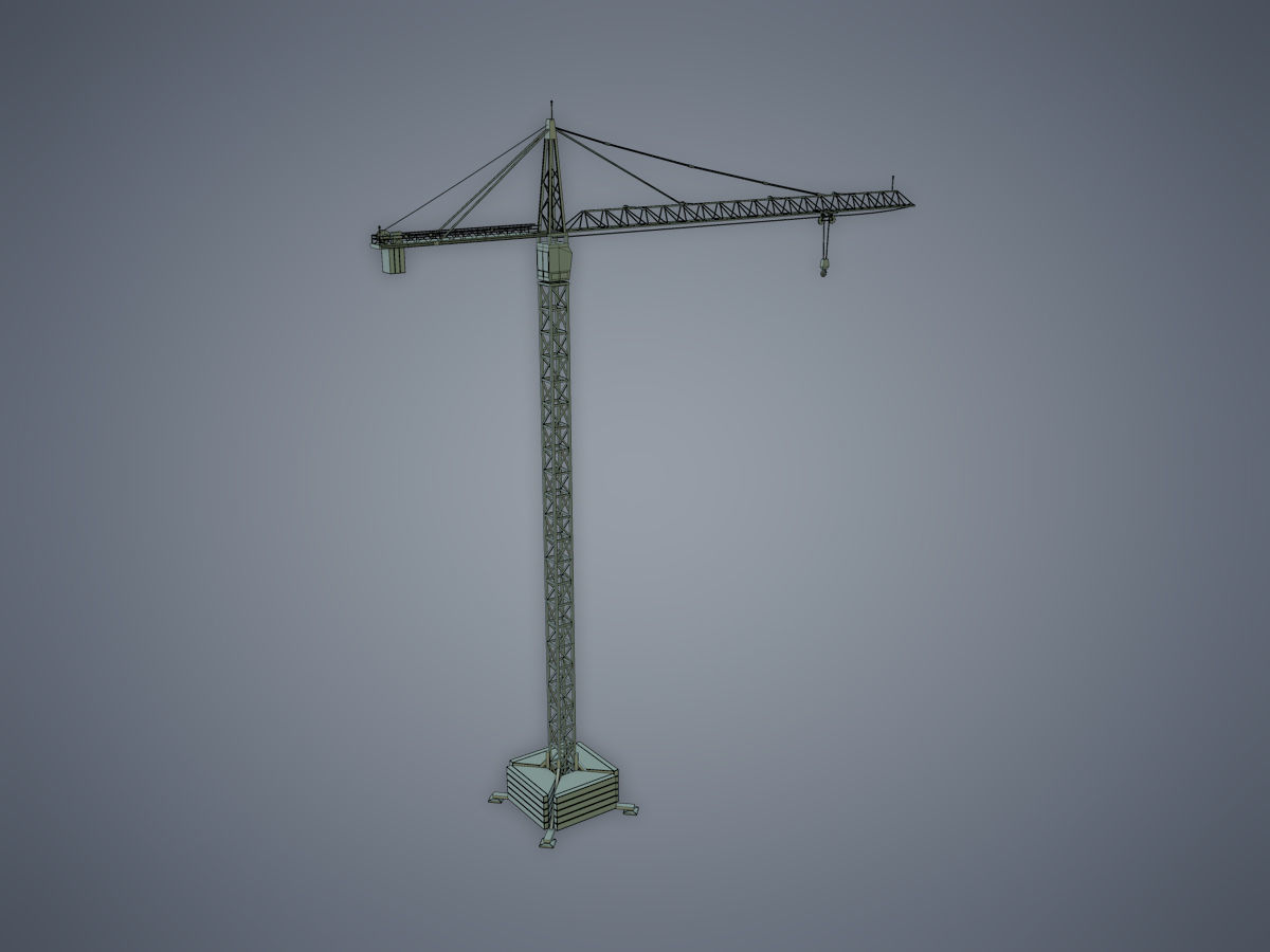 Tower Crane Low-poly 3D model_11