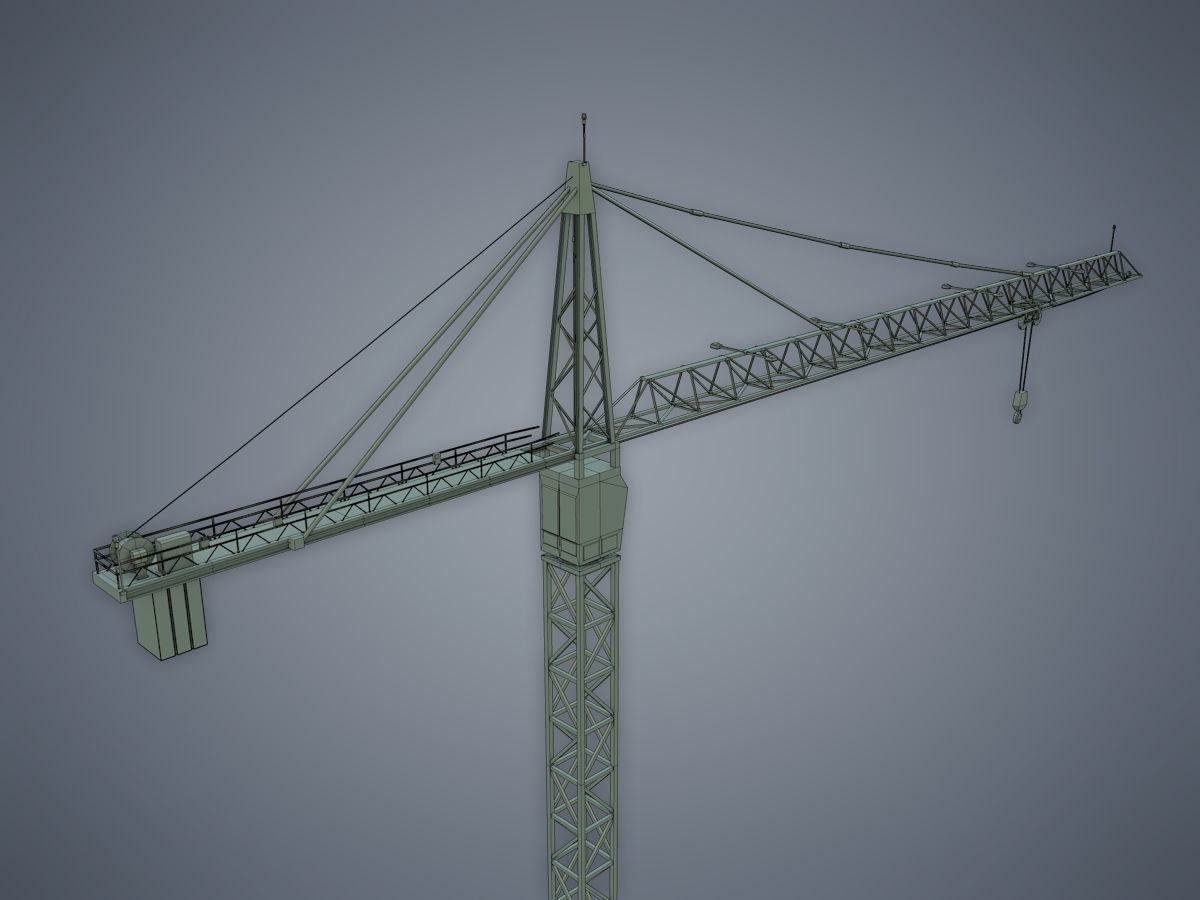 Tower Crane Low-poly 3D model_16