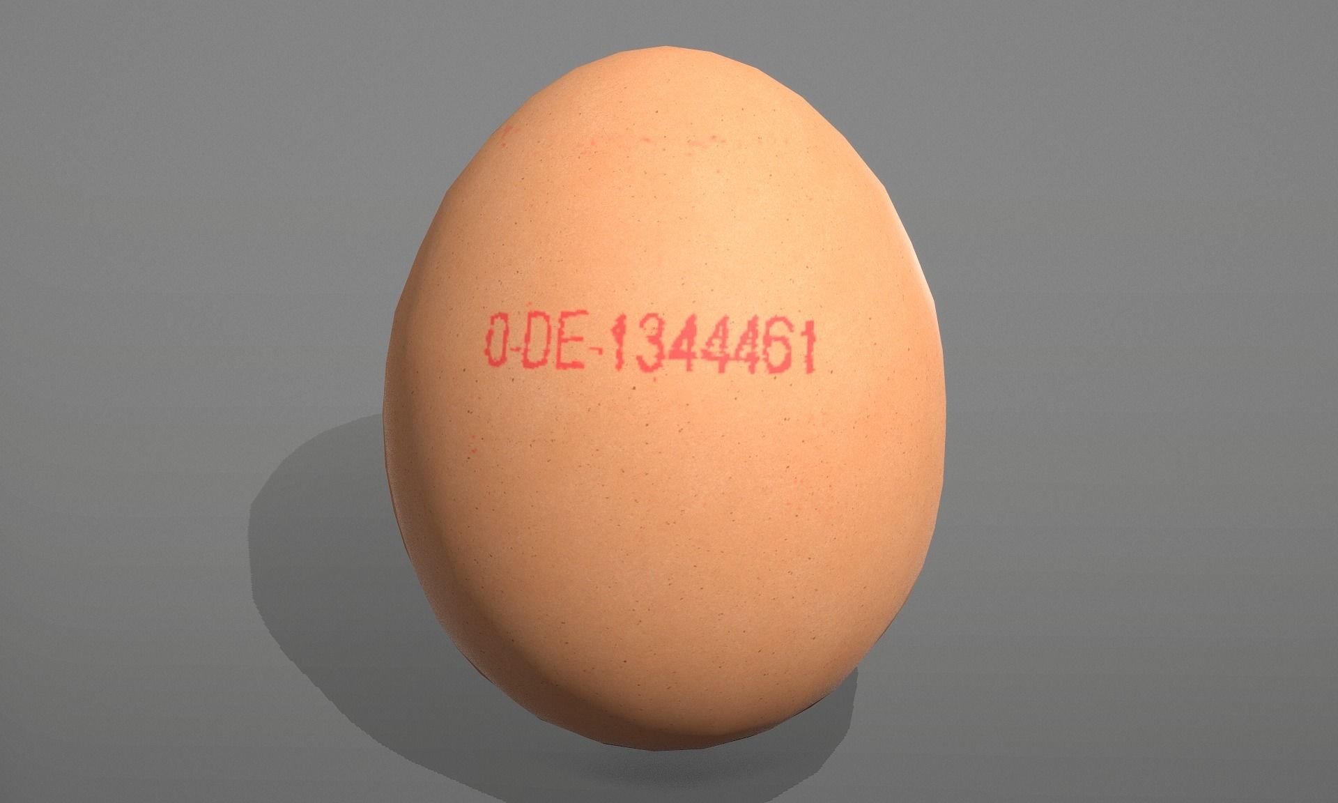 Chicken egg with Red Marking  Low-poly 3D model_8