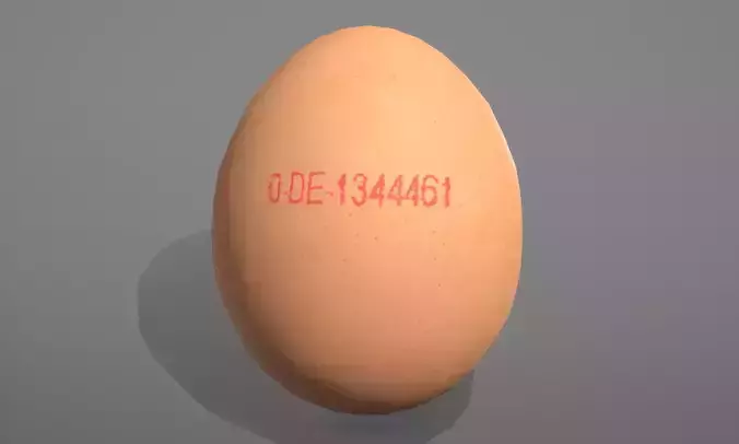 Chicken egg with Red Marking  Low-poly 3D model