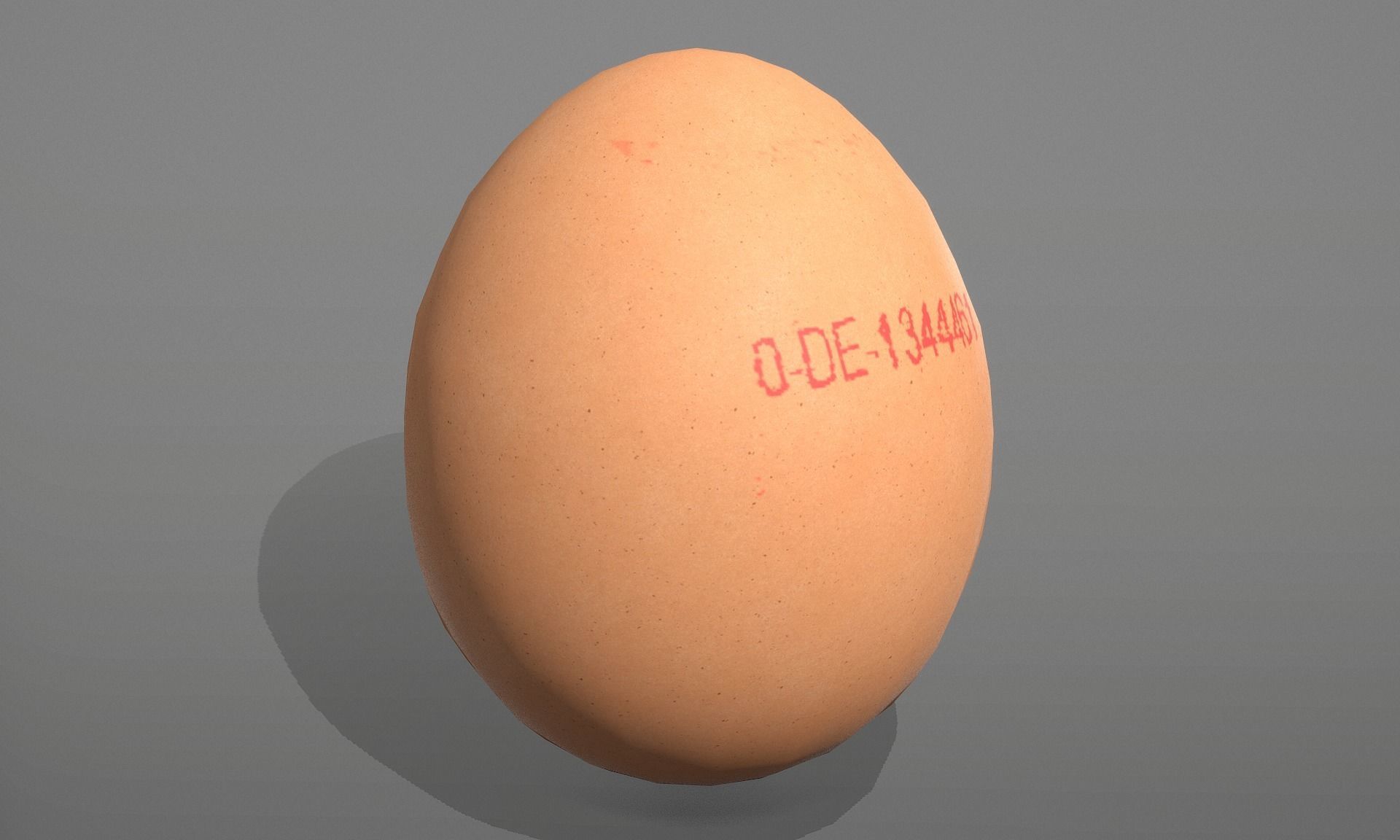 Chicken egg with Red Marking  Low-poly 3D model_9
