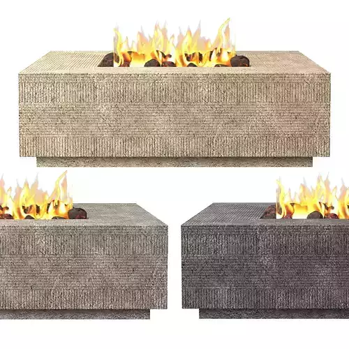 VETRO SQUARE FIRE TABLE 3D model