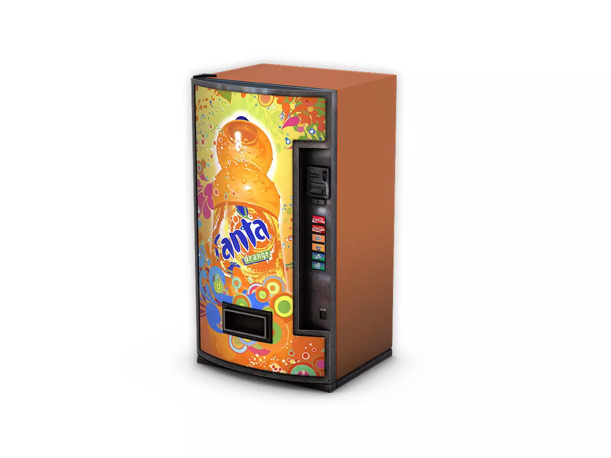 Vending Machine Fanta Low-poly 3D model_0