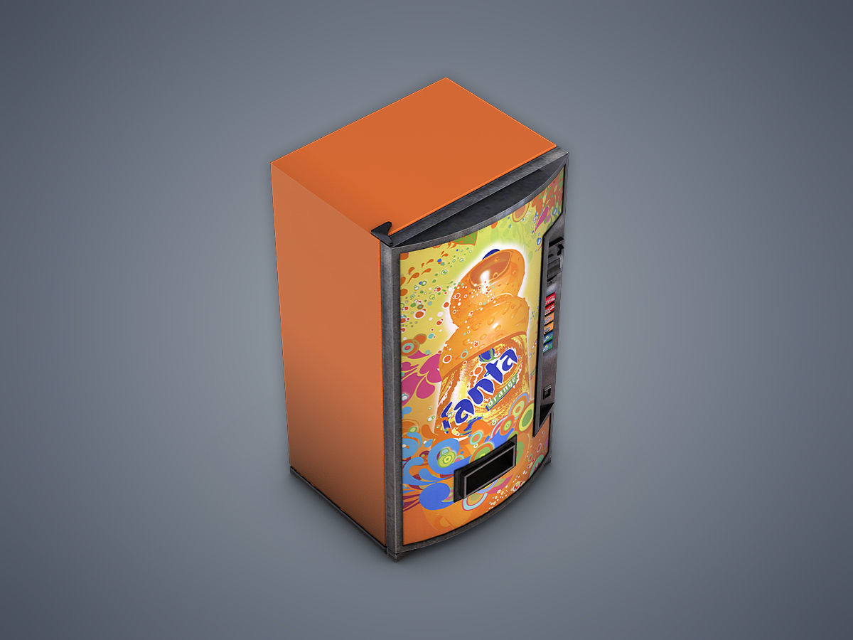 Vending Machine Fanta Low-poly 3D model_4