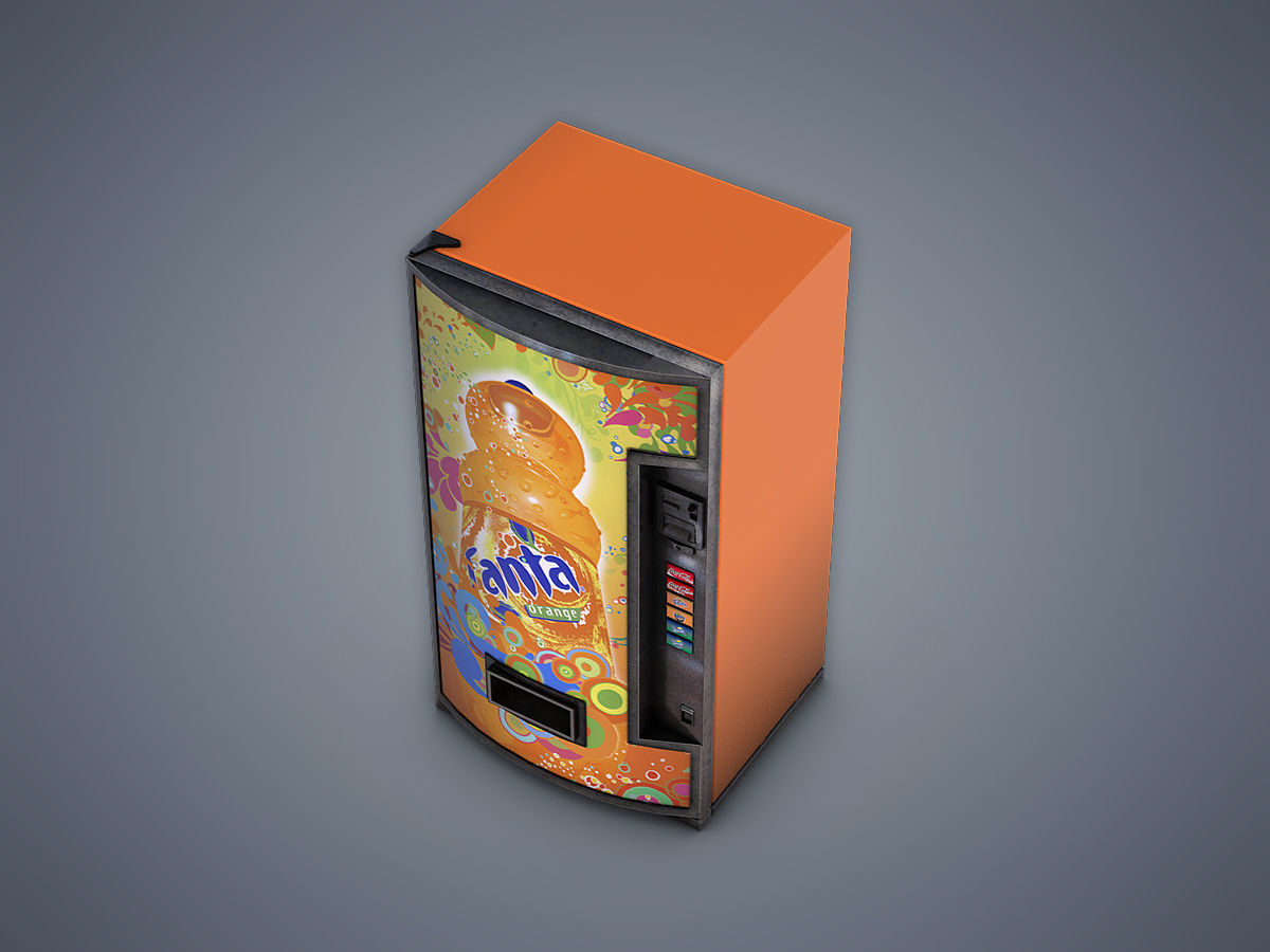 Vending Machine Fanta Low-poly 3D model_3