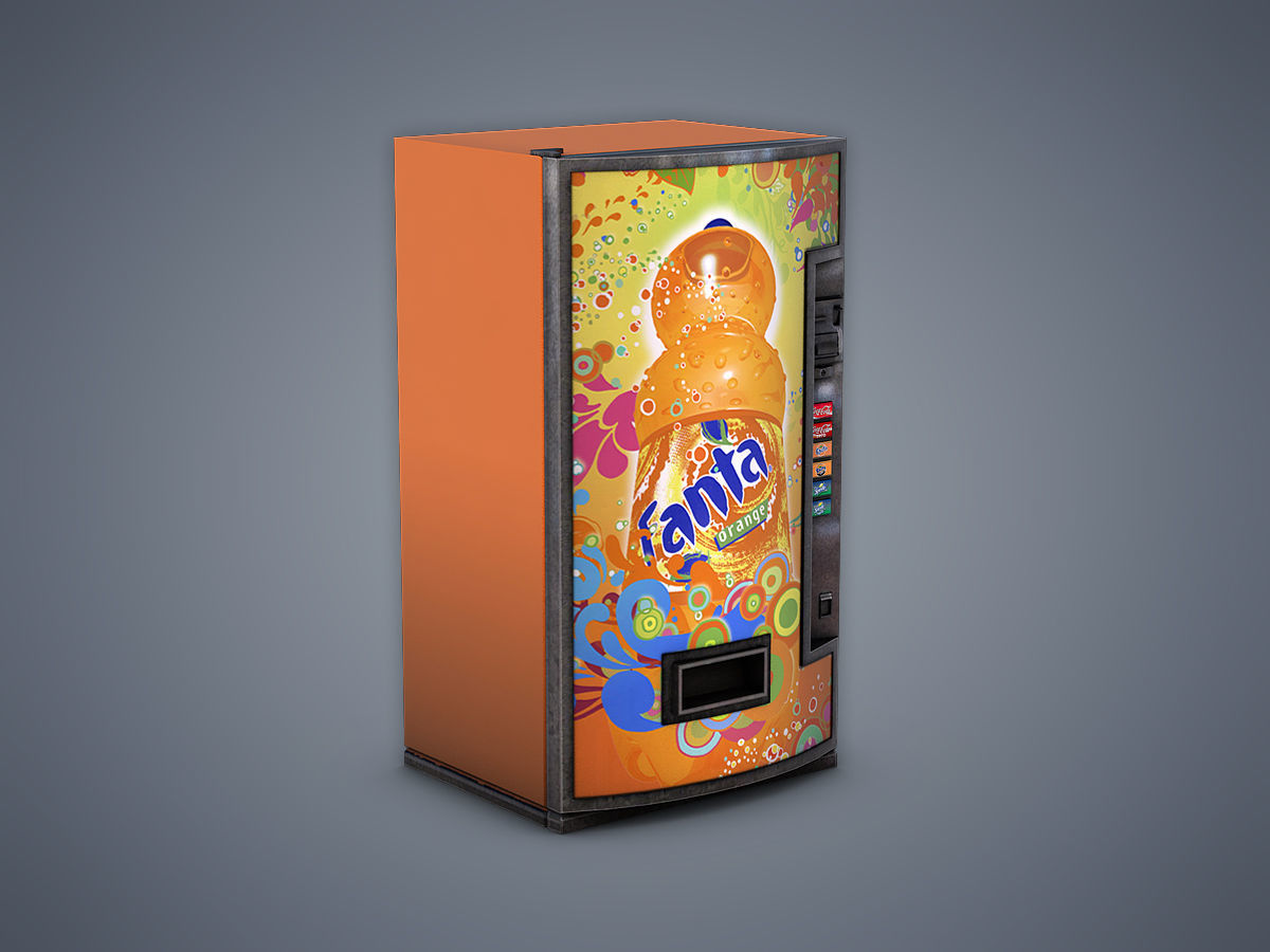 Vending Machine Fanta Low-poly 3D model_1