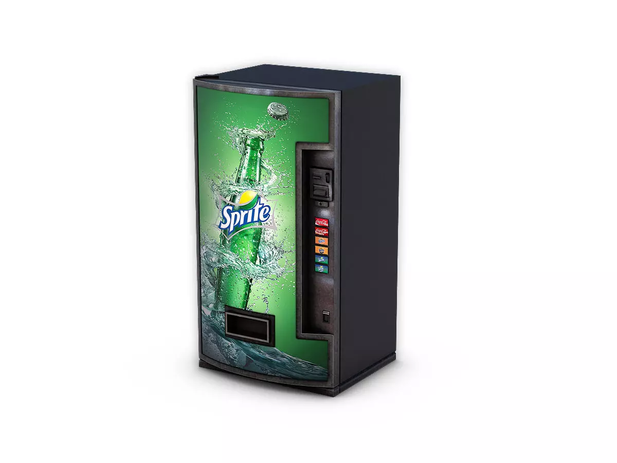 Vending Machine Sprite Low-poly 3D model_0