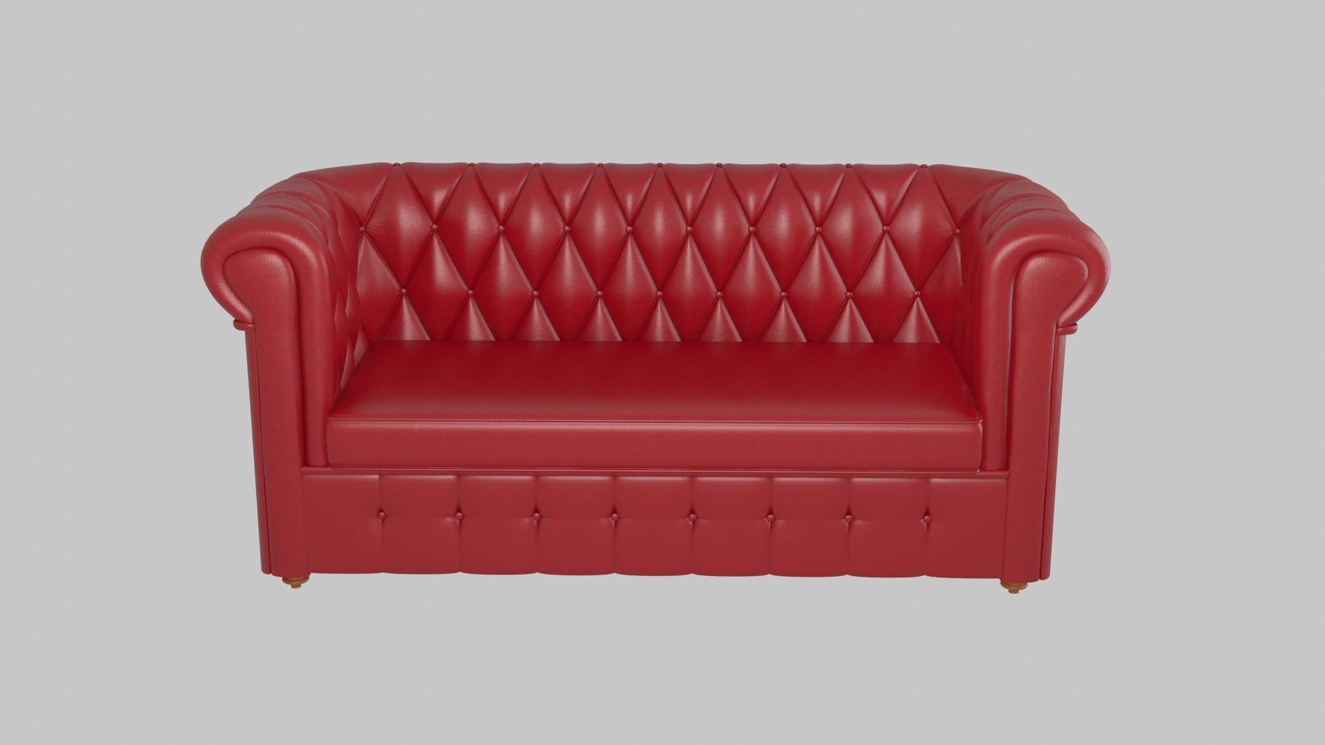 Chesterfield leather sofa red 3D model_33