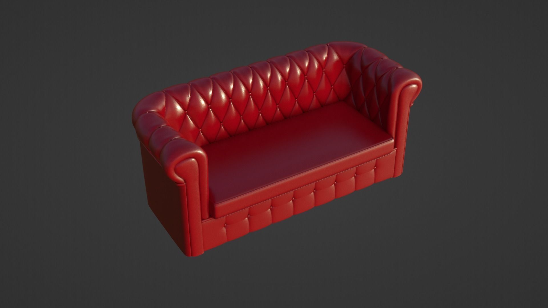 Chesterfield leather sofa red 3D model_15