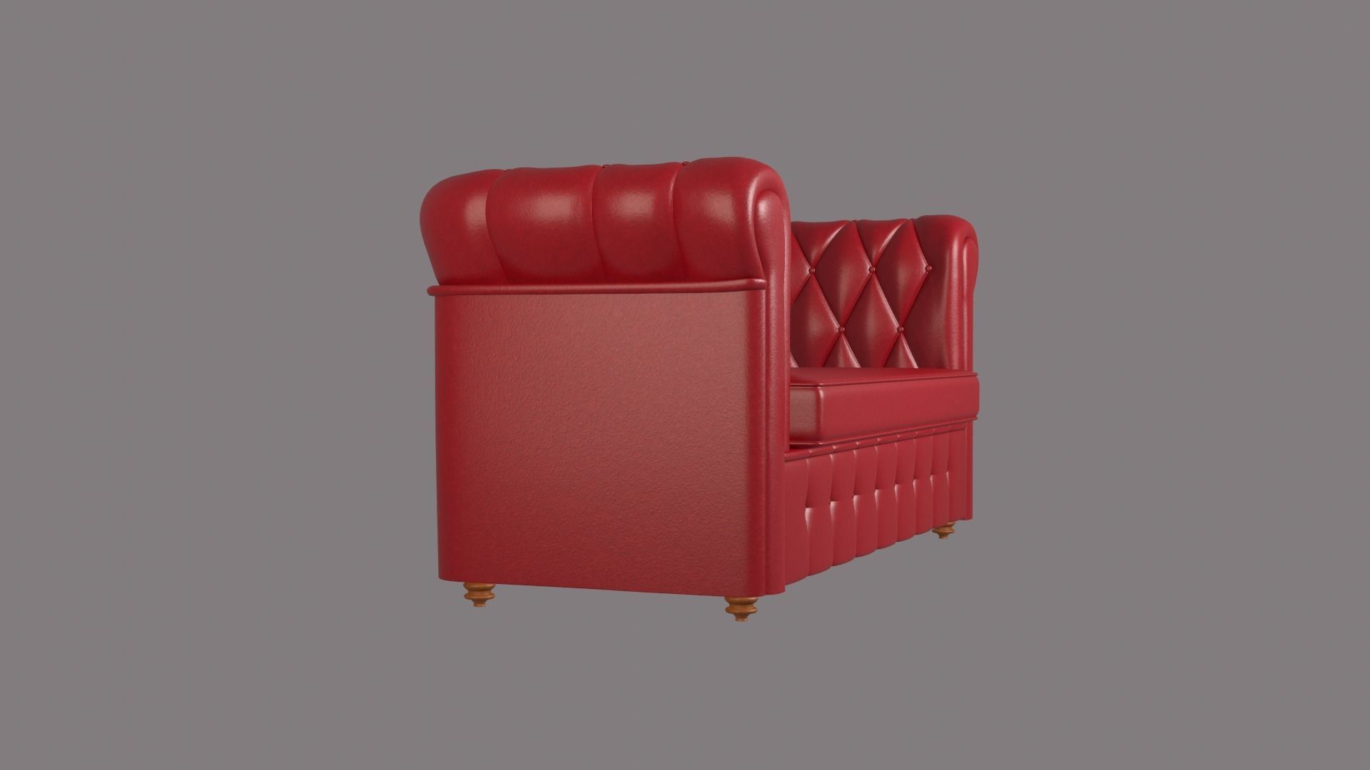 Chesterfield leather sofa red 3D model_20