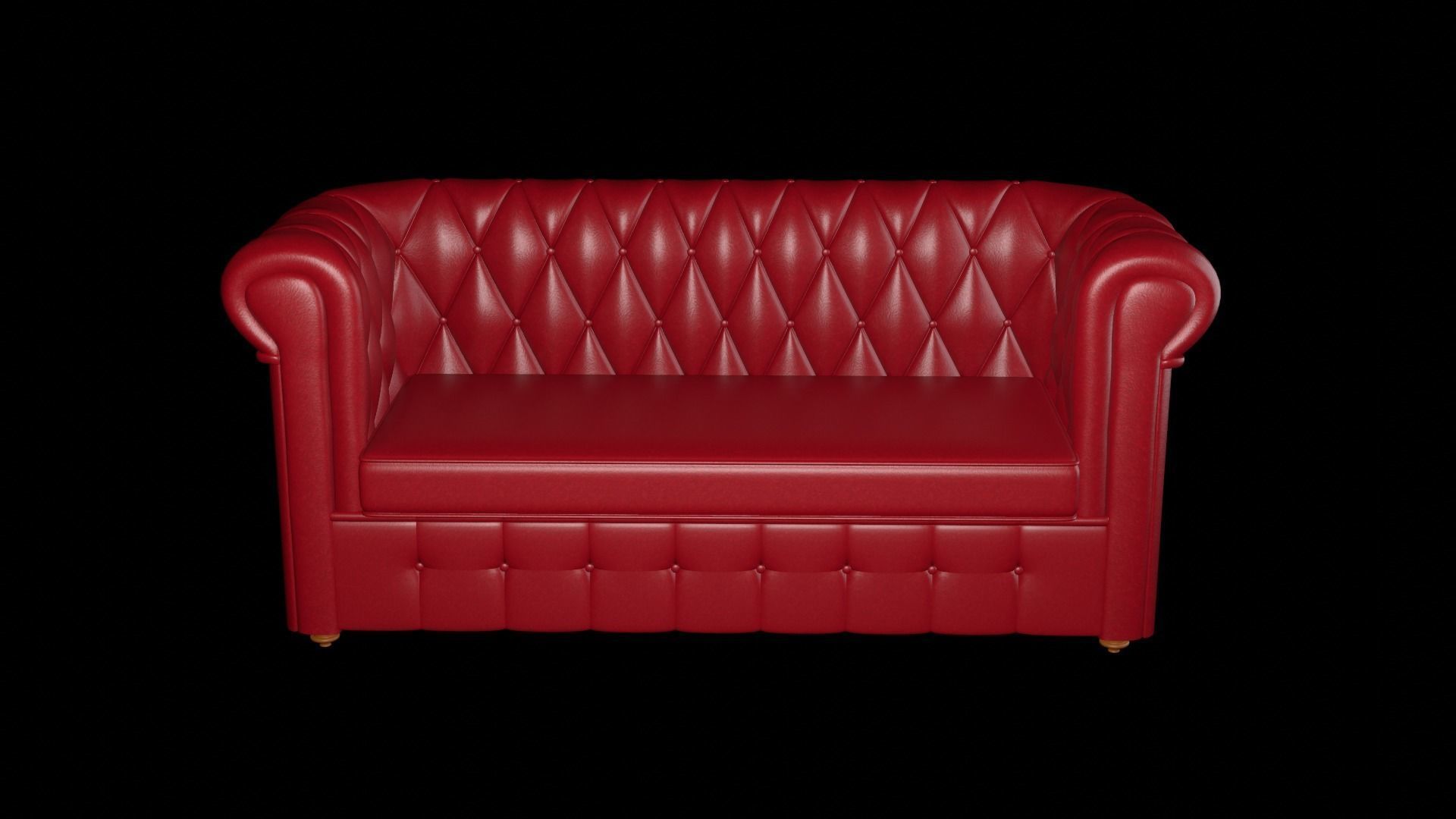 Chesterfield leather sofa red 3D model_30