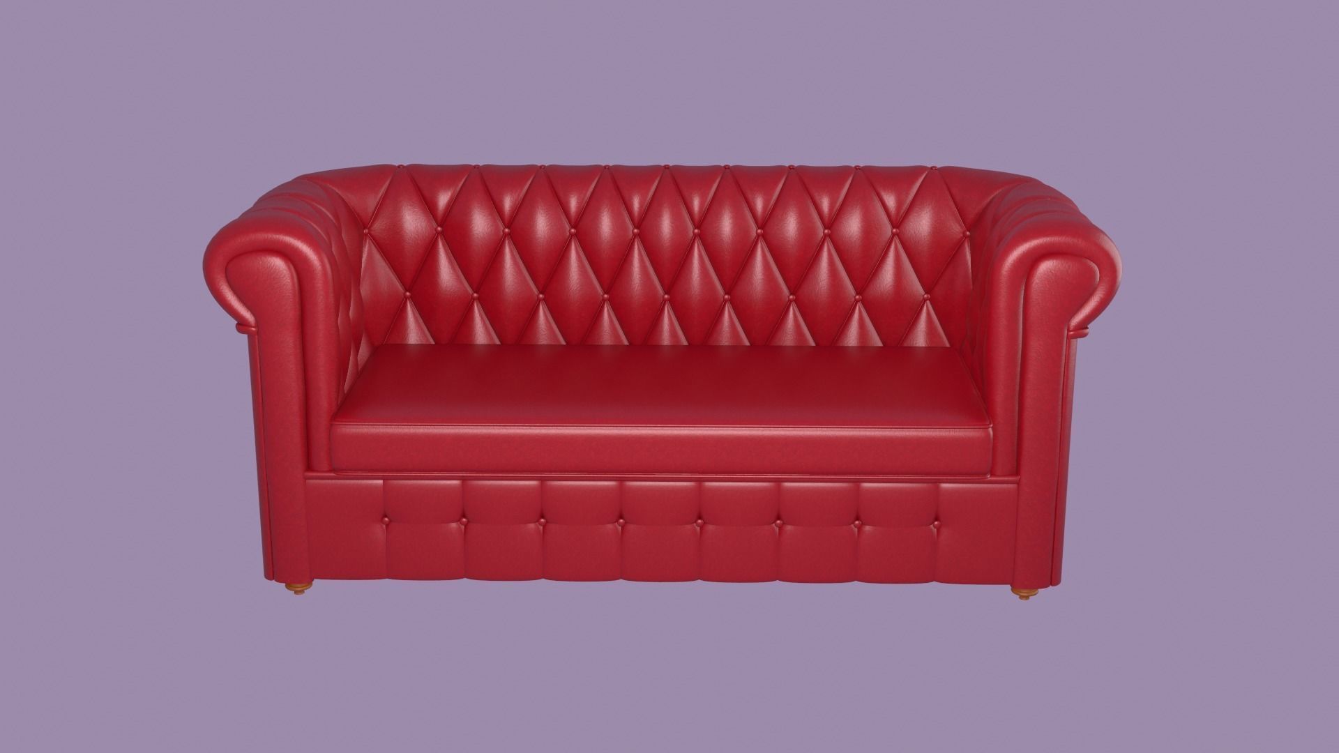 Chesterfield leather sofa red 3D model_32