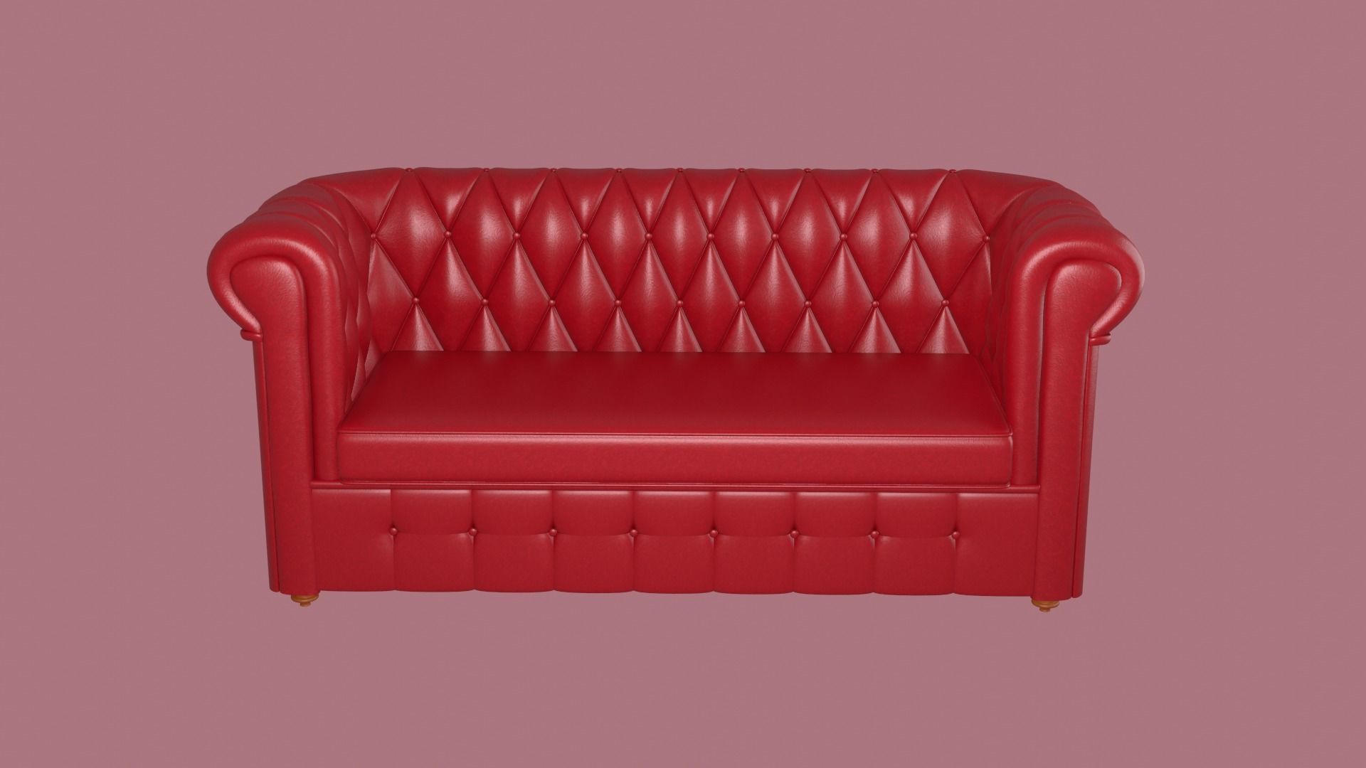 Chesterfield leather sofa red 3D model_31