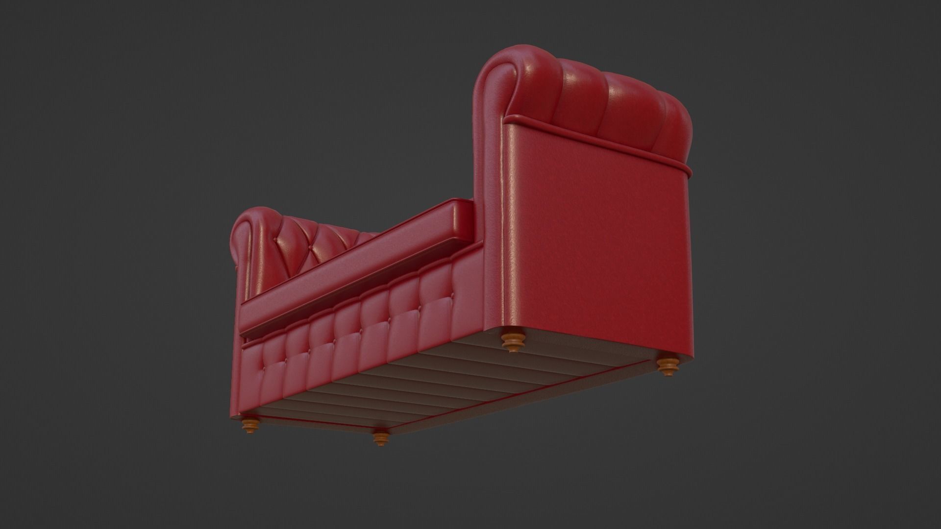 Chesterfield leather sofa red 3D model_25