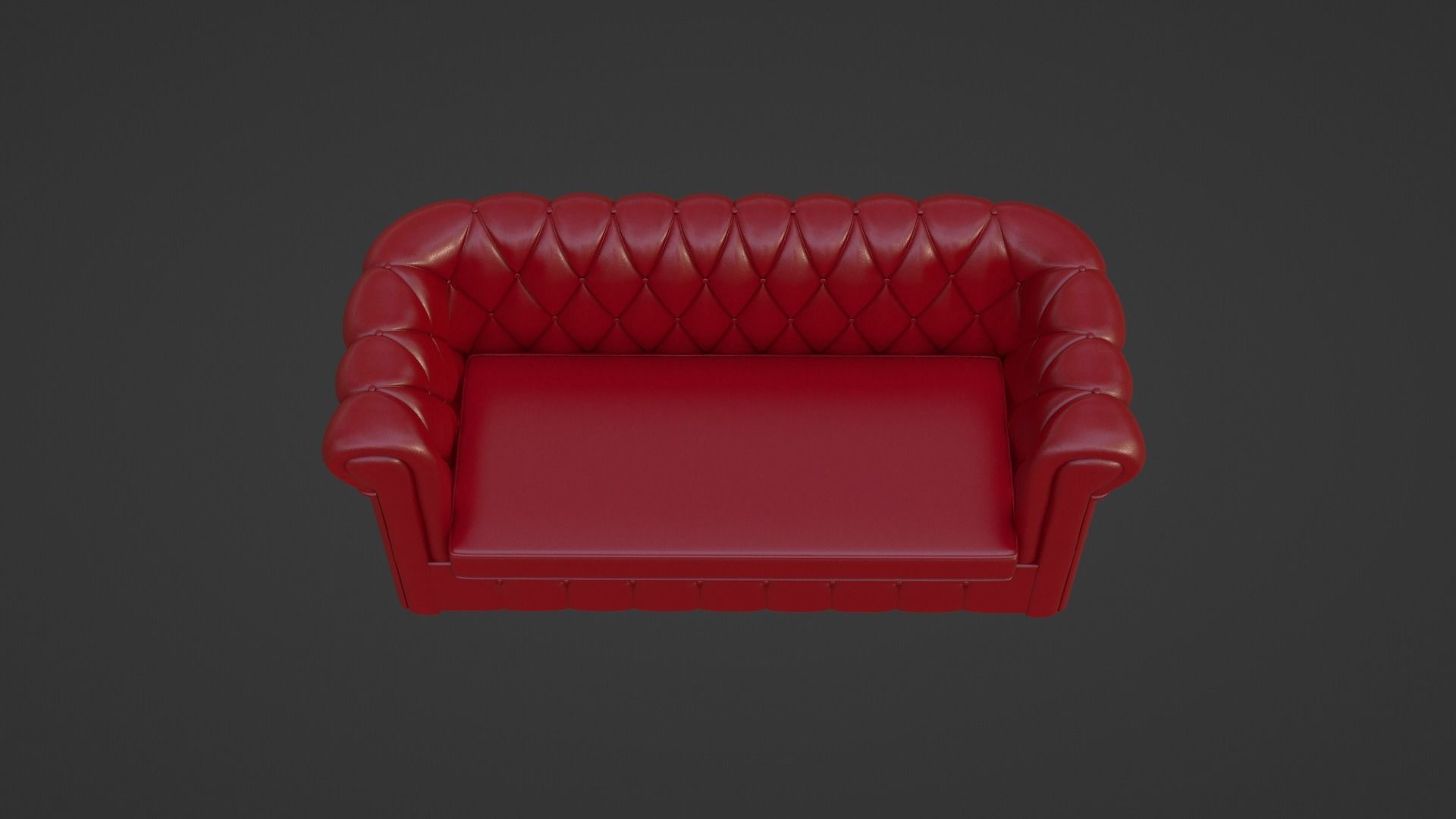 Chesterfield leather sofa red 3D model_12