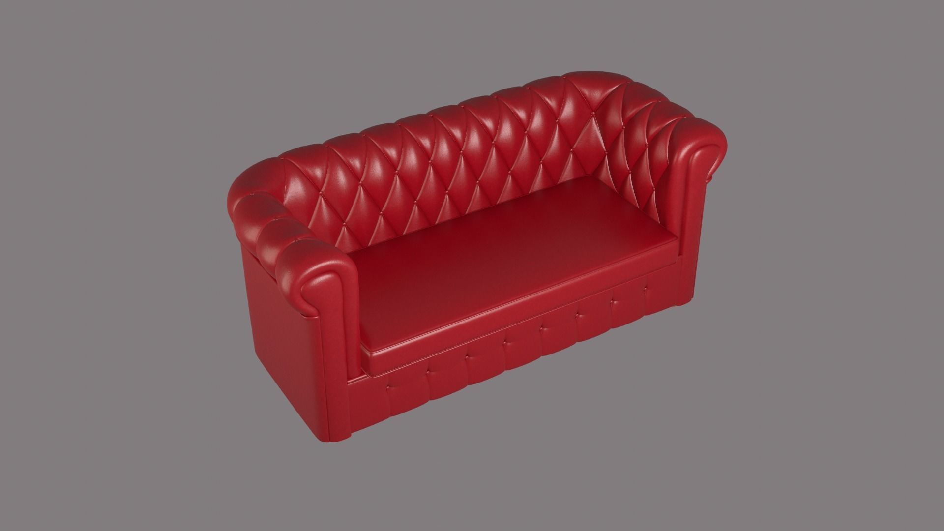 Chesterfield leather sofa red 3D model_17
