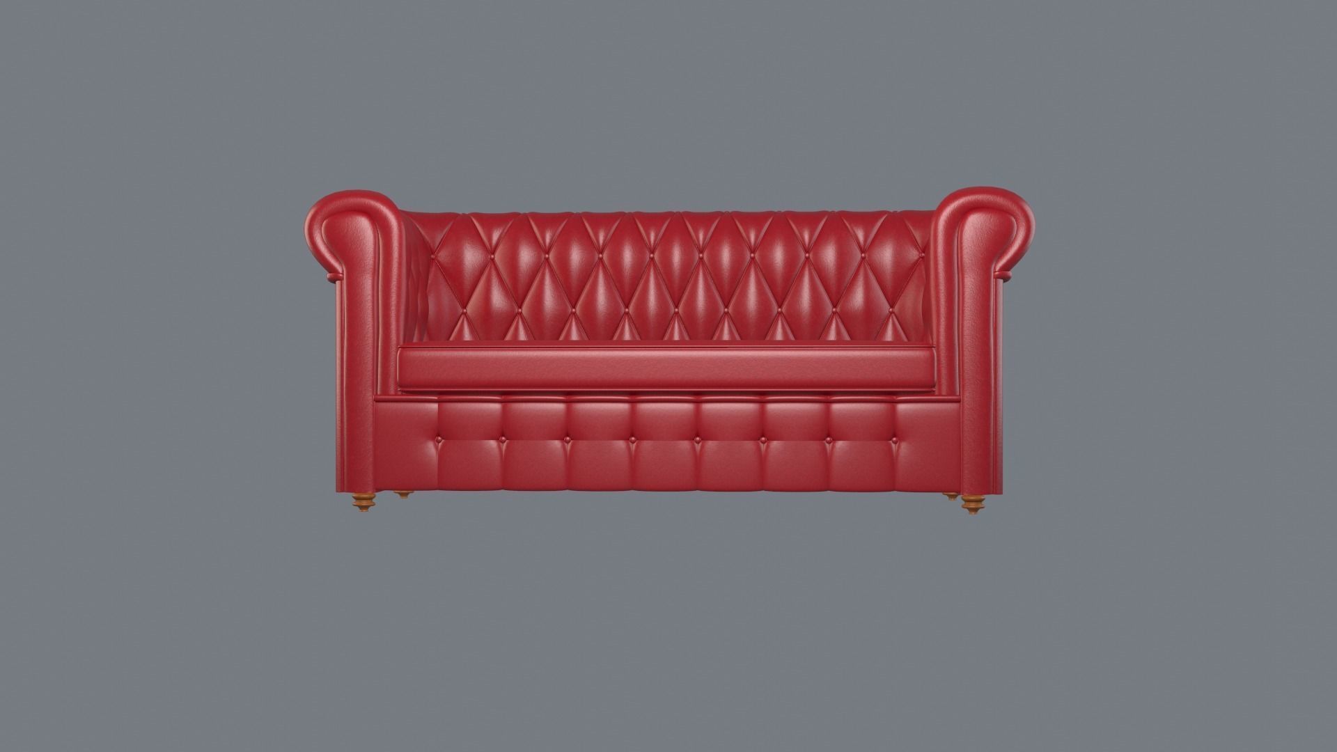 Chesterfield leather sofa red 3D model_6