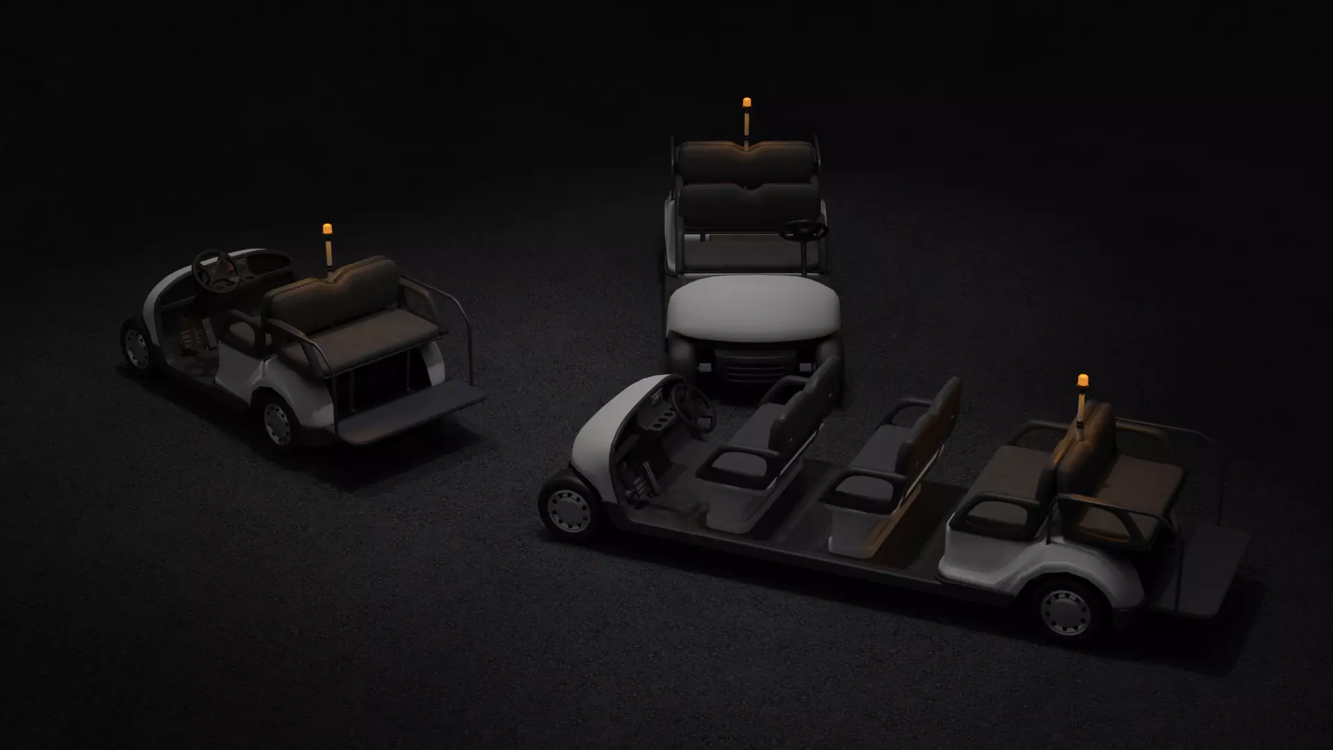 Airport Passanger Buggy Pack Low-poly 3D model