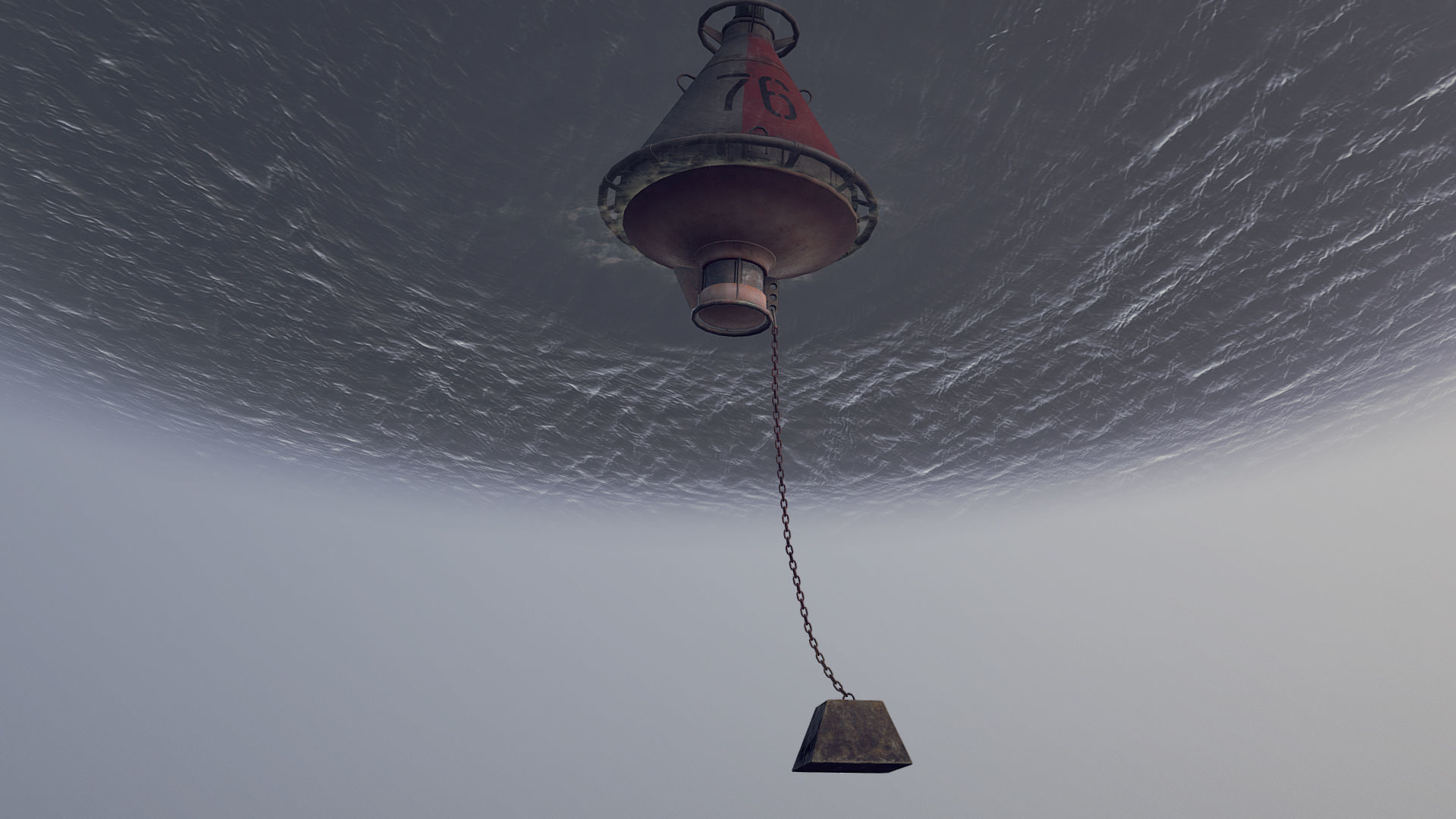 Buoy River RB-4-01 Divide Mark Low-poly 3D model_6