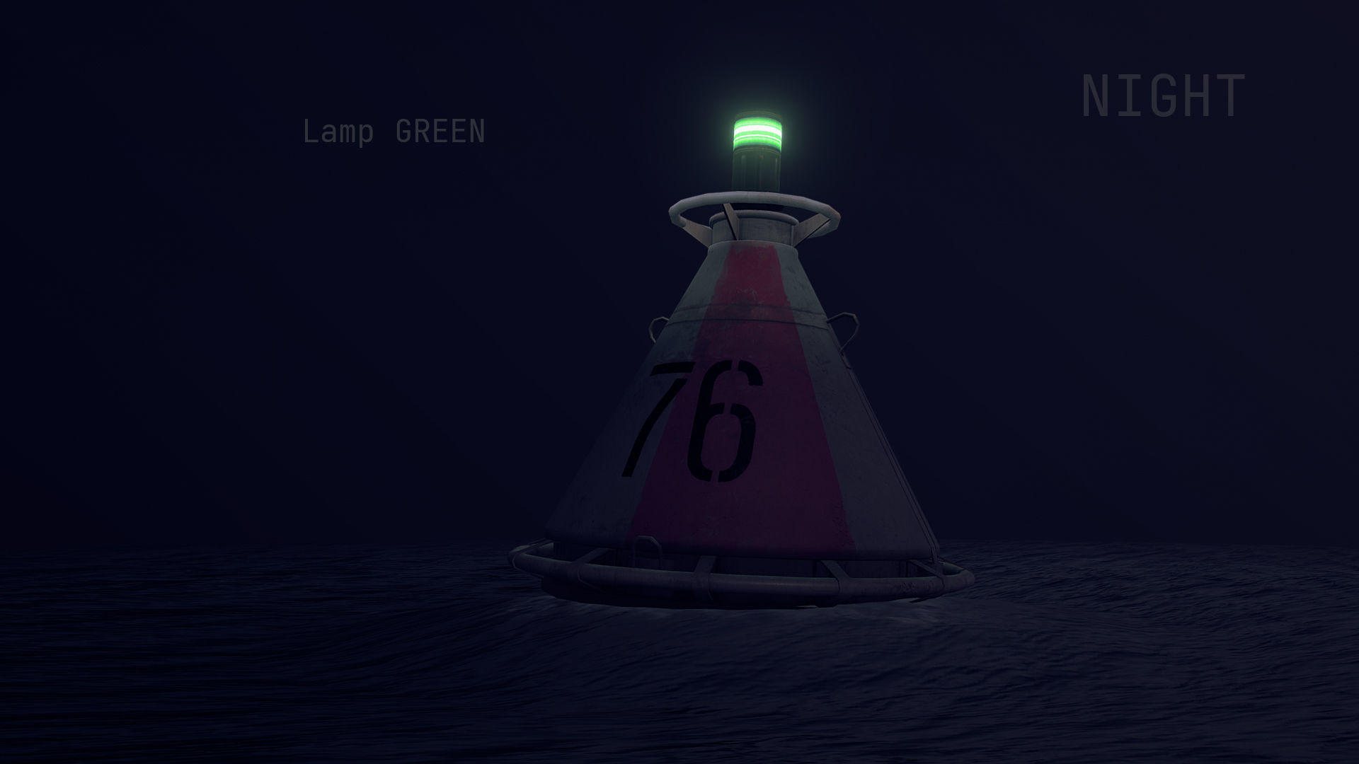 Buoy River RB-4-01 Divide Mark Low-poly 3D model_13