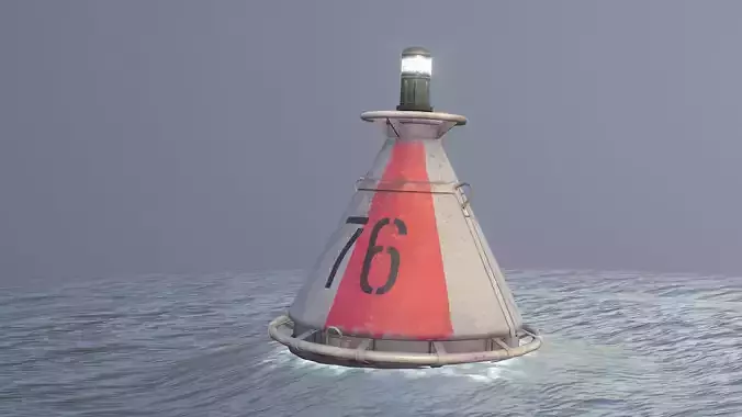 Buoy River RB-4-01 Divide Mark Low-poly 3D model