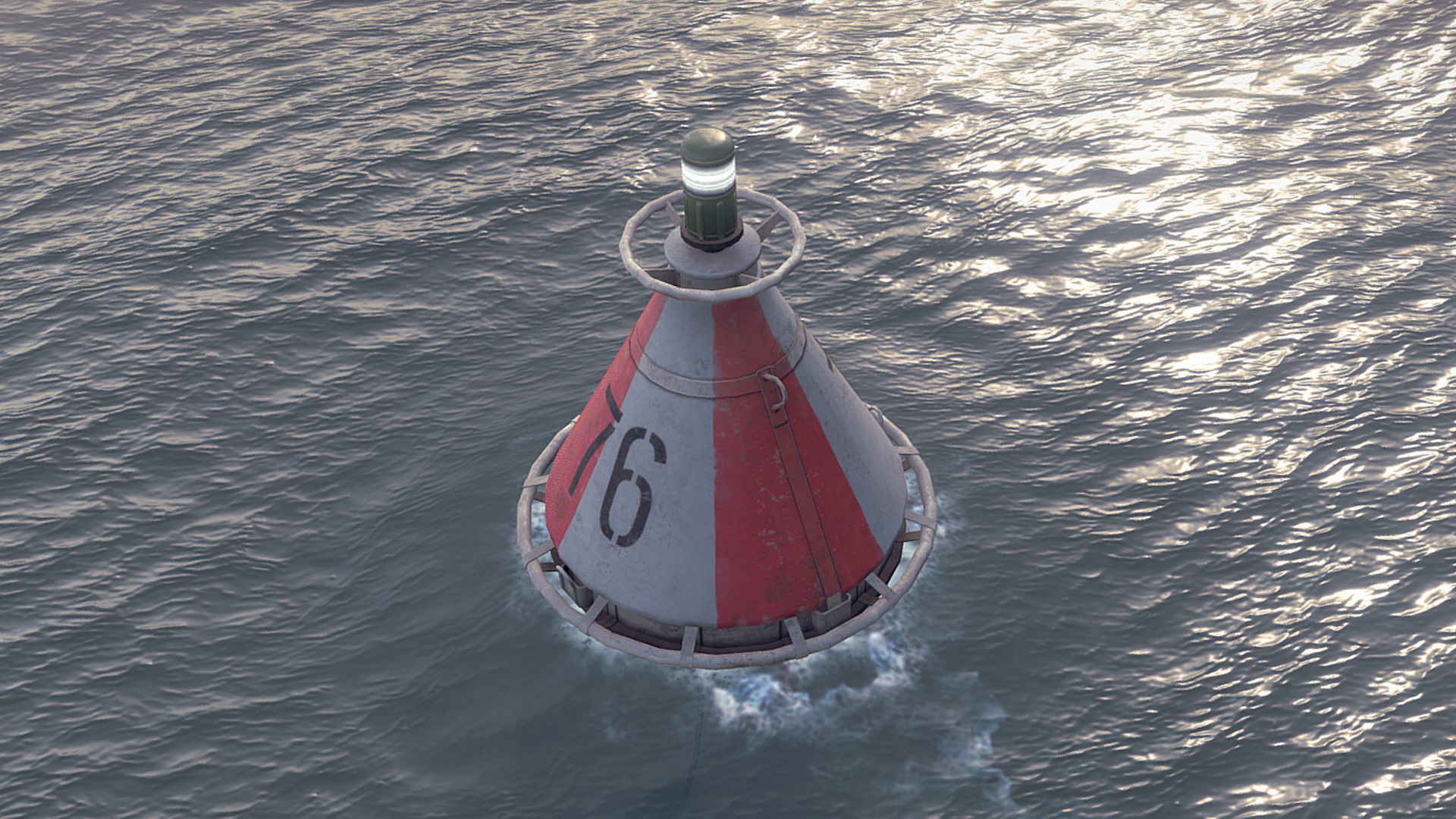 Buoy River RB-4-01 Divide Mark Low-poly 3D model_3