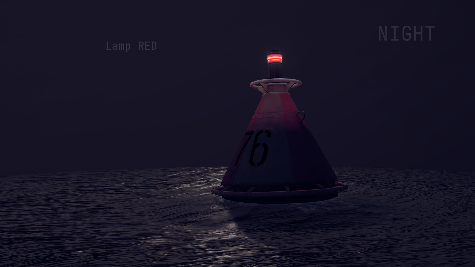Buoy River RB-4-01 Divide Mark Low-poly 3D model_12