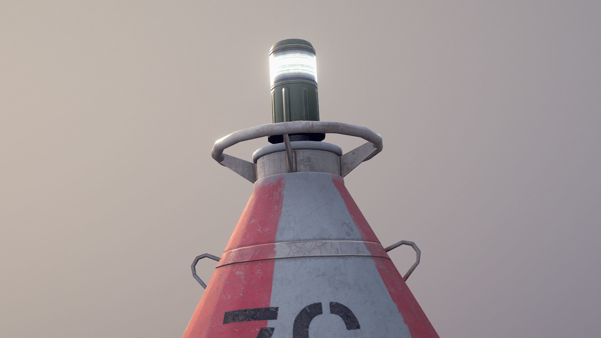 Buoy River RB-4-01 Divide Mark Low-poly 3D model_10