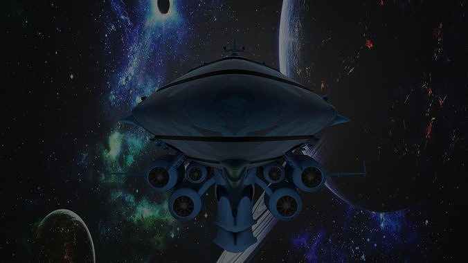 Guidel spaceship in space 3D model