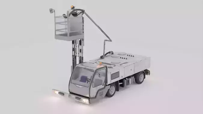 Aircraft Service Vehicle Lavatory Truck Low-poly 3D model