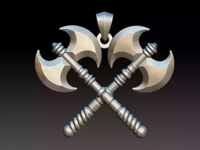 Double Axe Machado pendant 3D print model