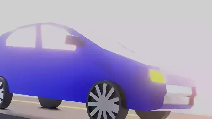 car 3d on road