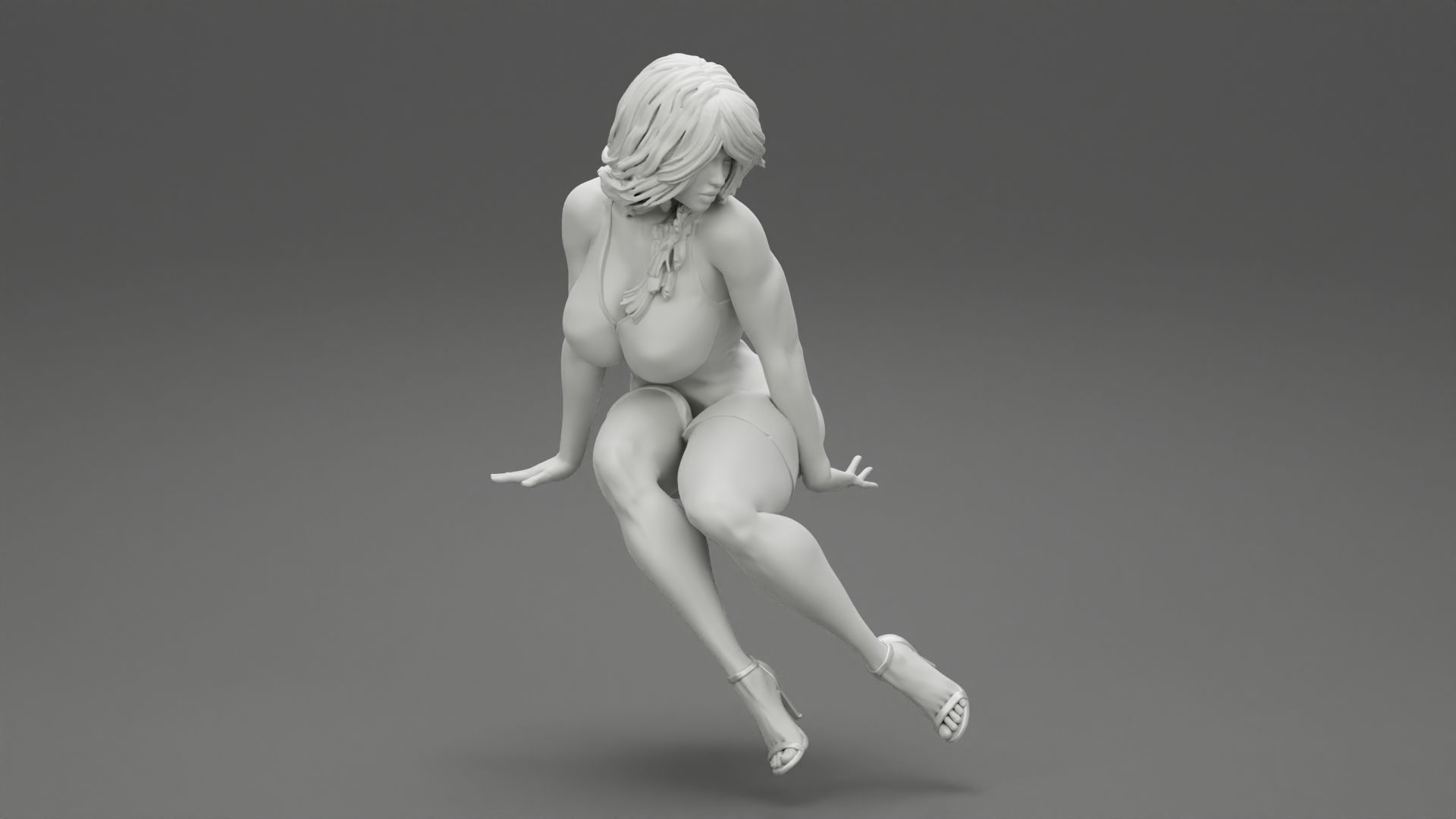 Sexy Secretary Sitting in the Office Chair 3D print model_6