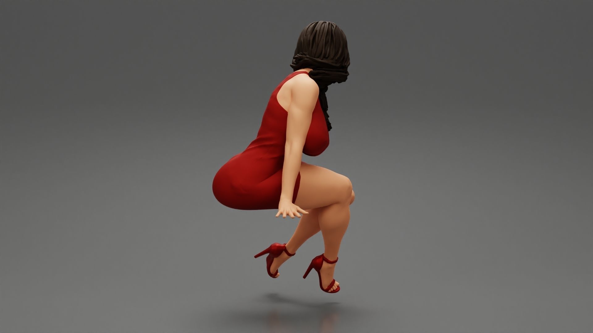 Sexy Secretary Sitting in the Office Chair 3D print model_2