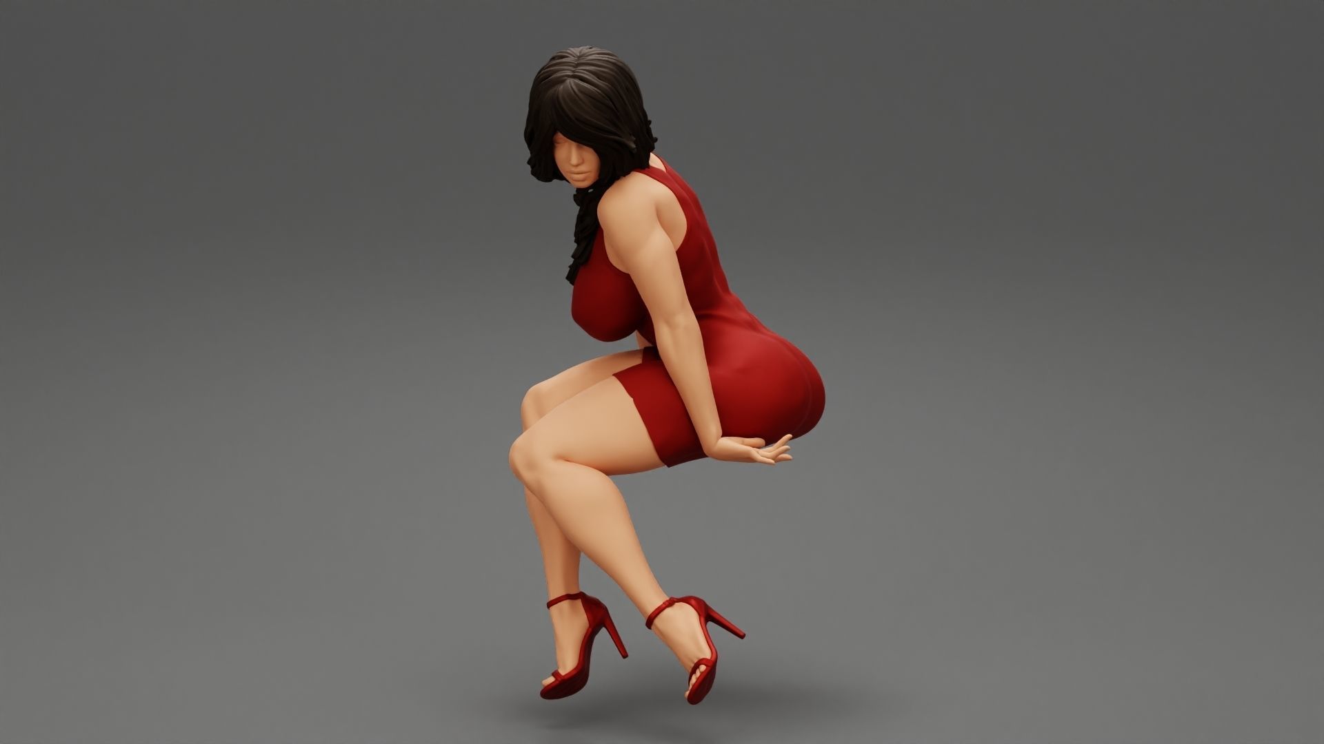 Sexy Secretary Sitting in the Office Chair 3D print model_5