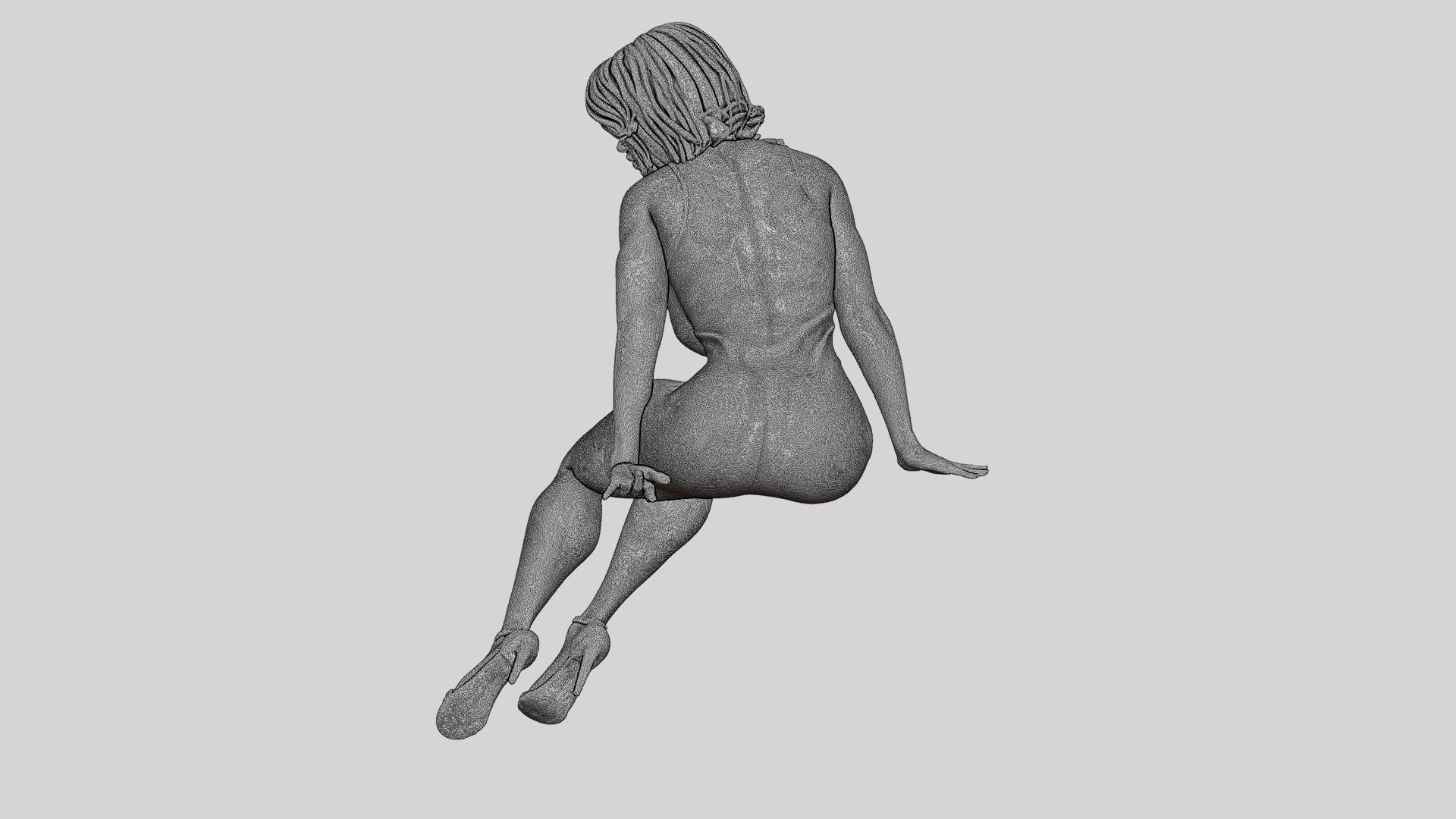 Sexy Secretary Sitting in the Office Chair 3D print model_12