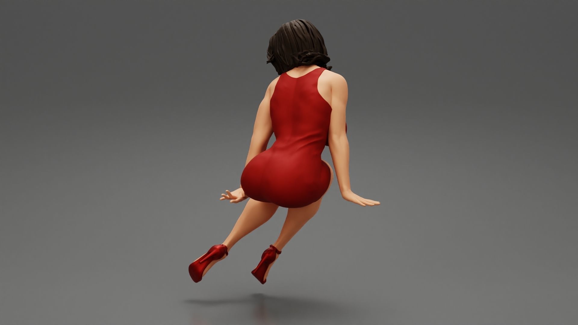 Sexy Secretary Sitting in the Office Chair 3D print model_3
