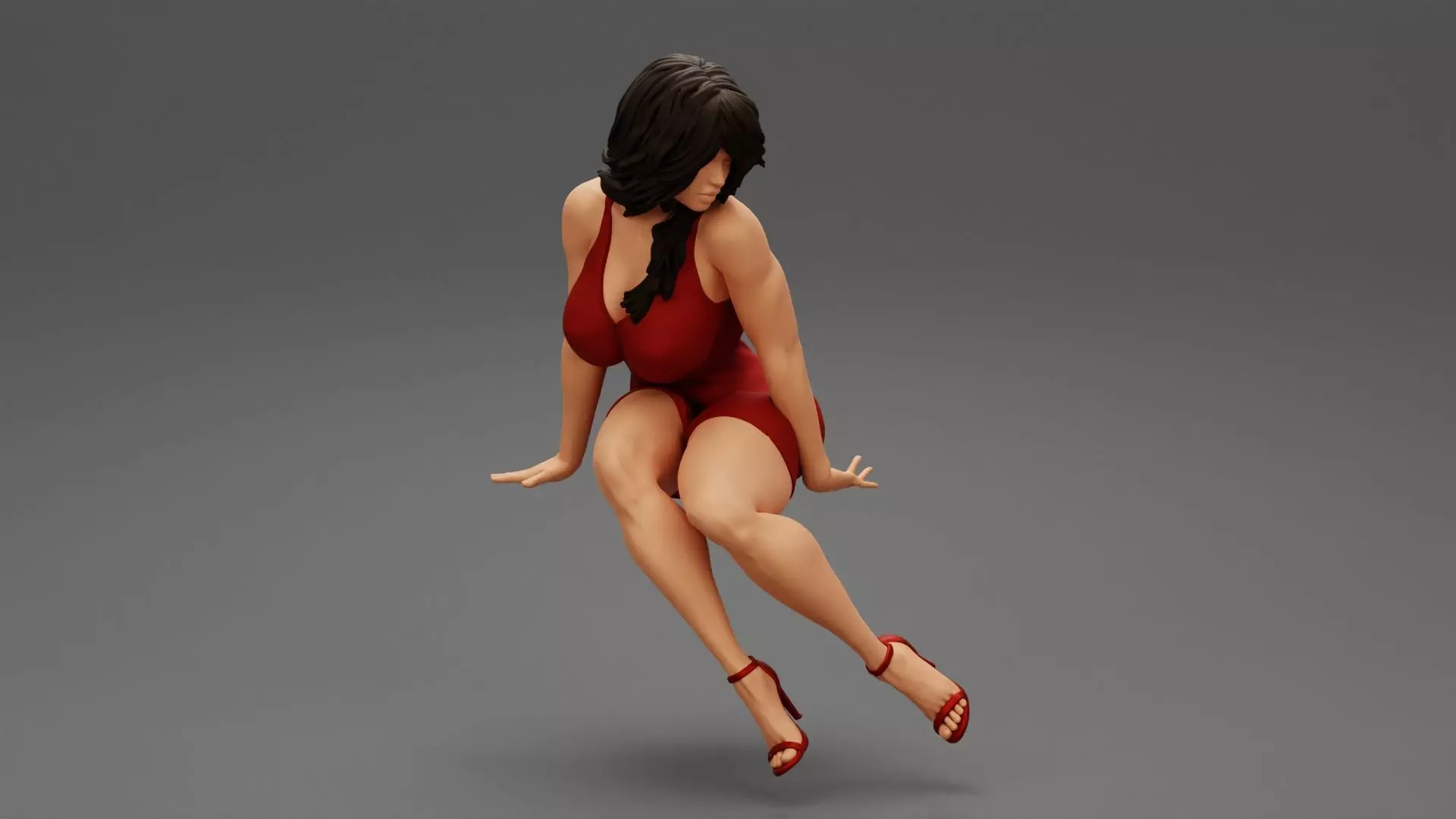 Sexy Secretary Sitting in the Office Chair 3D print model_0