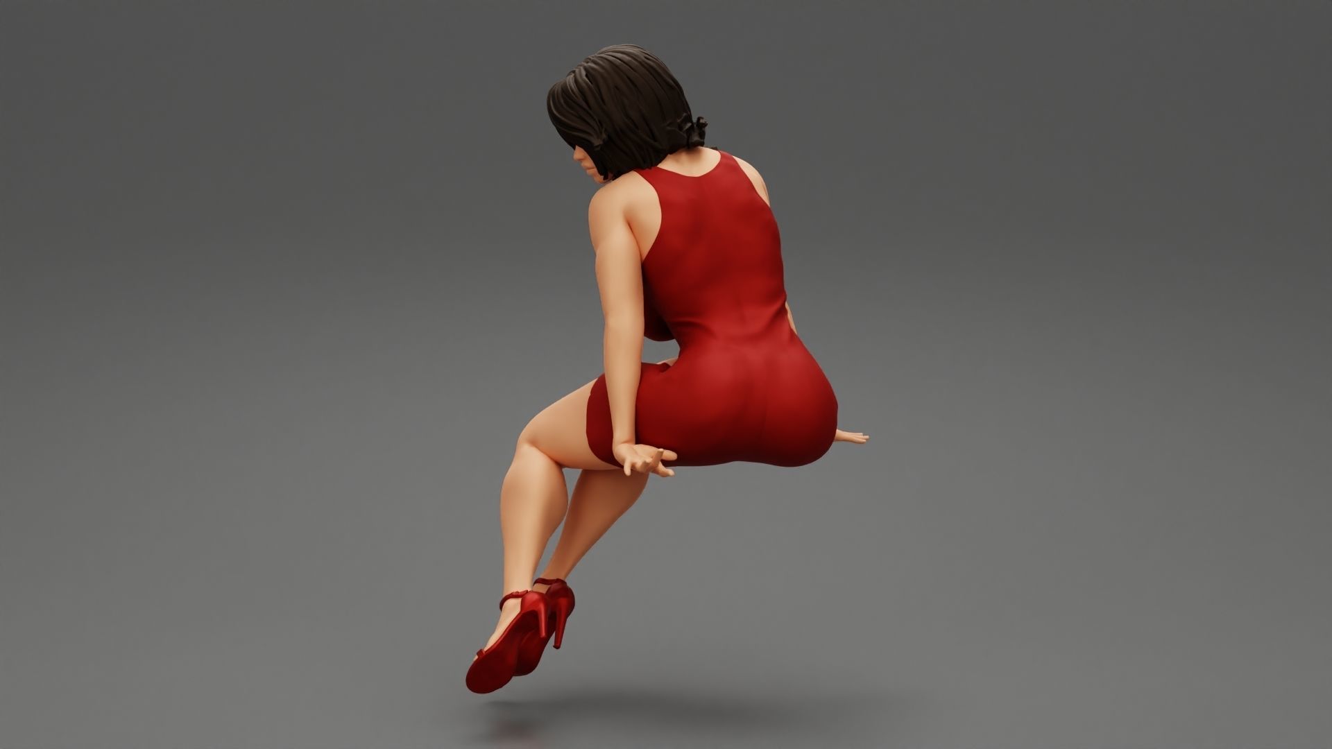 Sexy Secretary Sitting in the Office Chair 3D print model_4