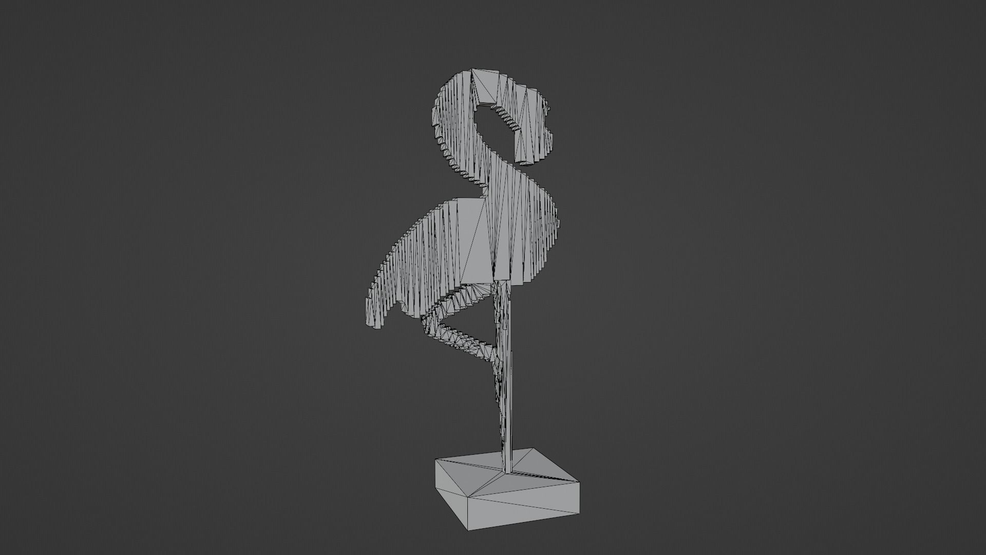 Voxel Flamingo Decor Low-poly 3D model_16