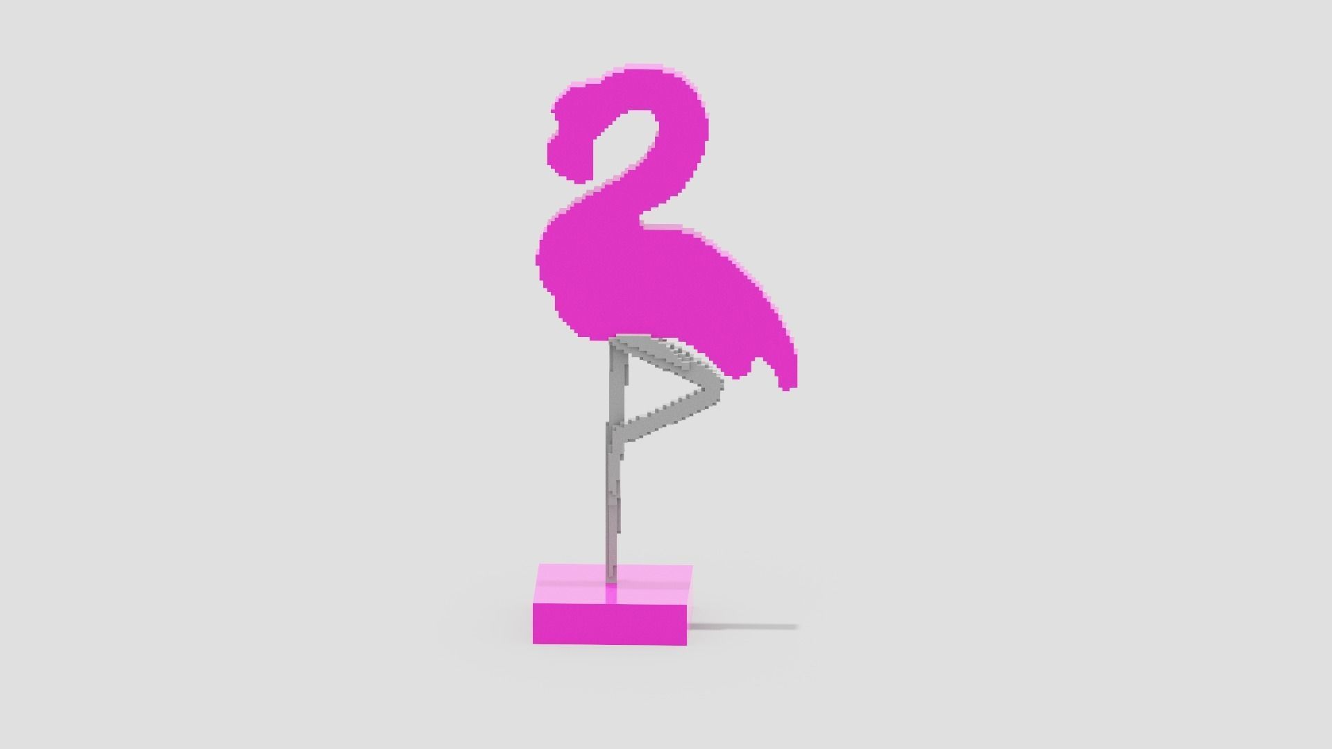 Voxel Flamingo Decor Low-poly 3D model_3