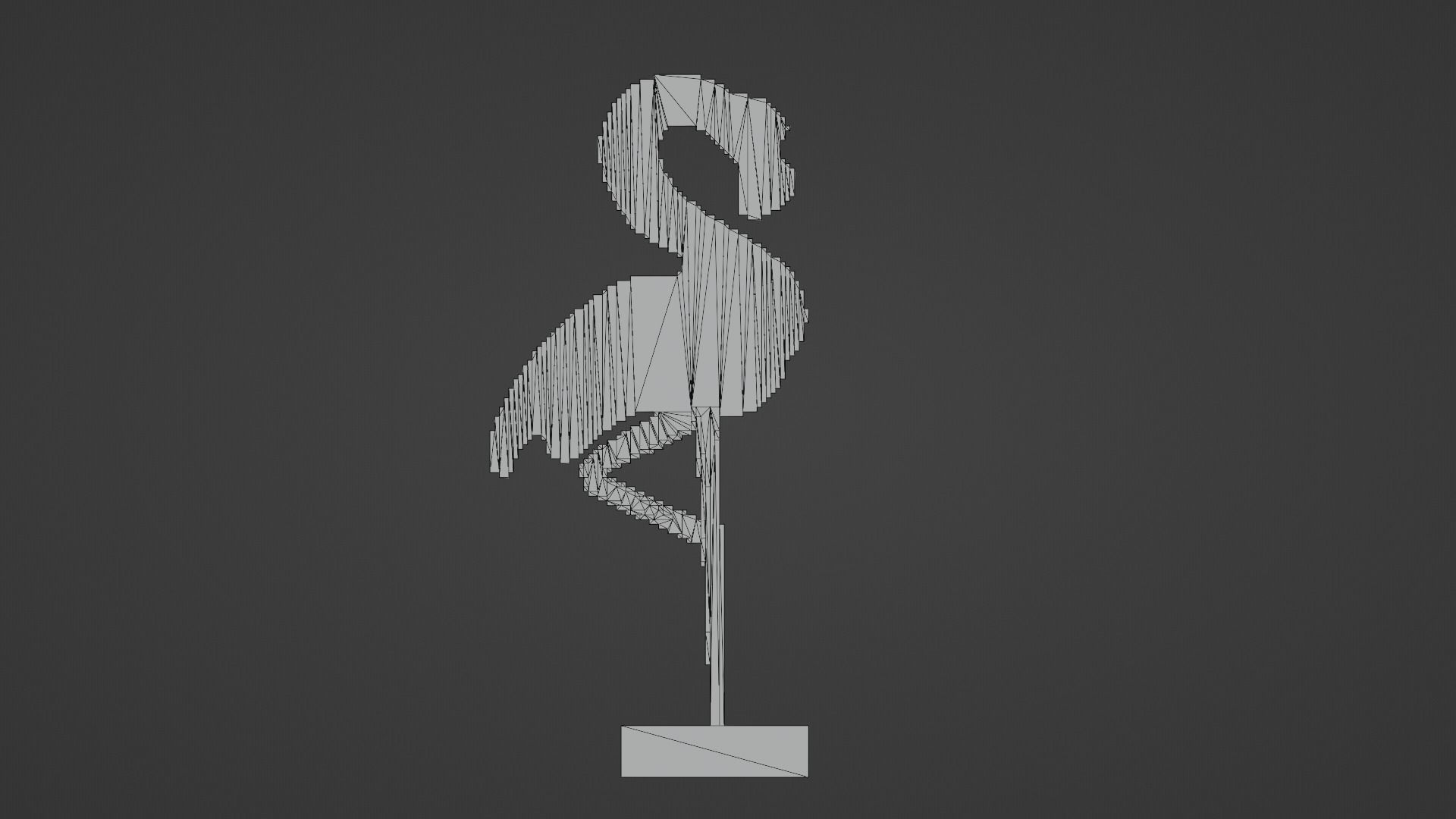 Voxel Flamingo Decor Low-poly 3D model_15