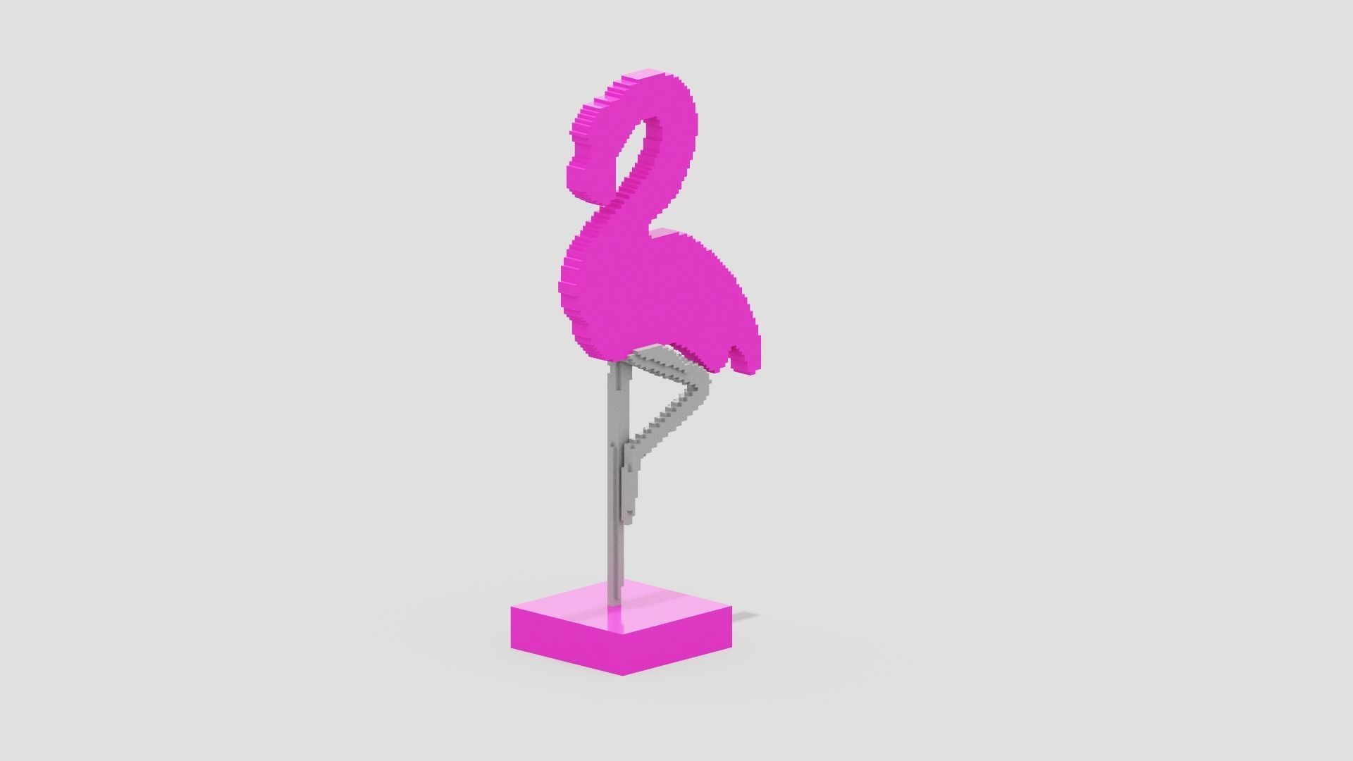 Voxel Flamingo Decor Low-poly 3D model_13