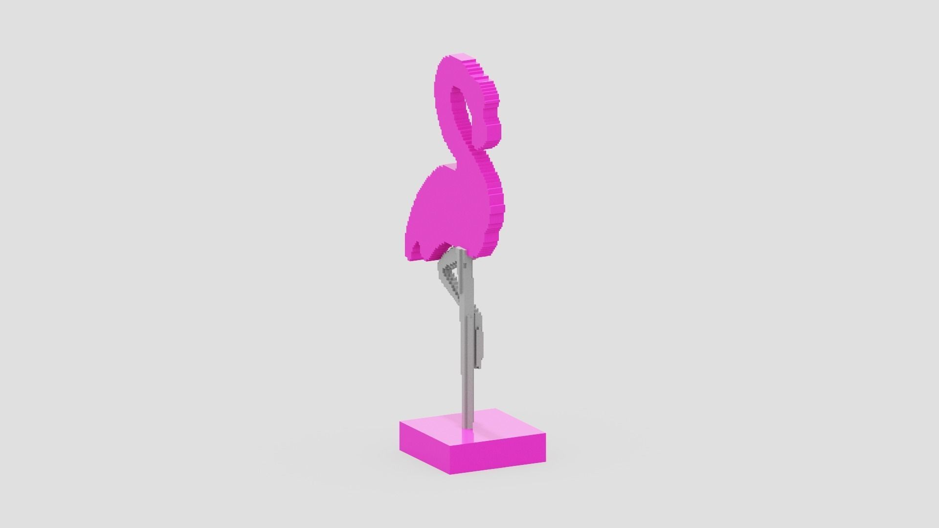 Voxel Flamingo Decor Low-poly 3D model_10