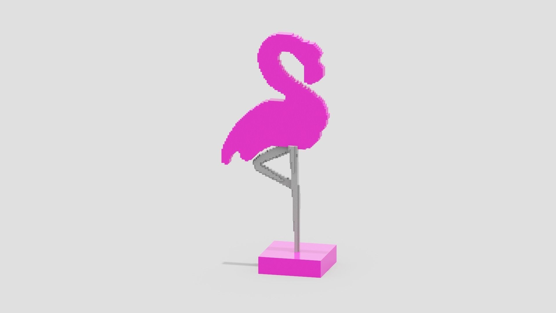 Voxel Flamingo Decor Low-poly 3D model_9