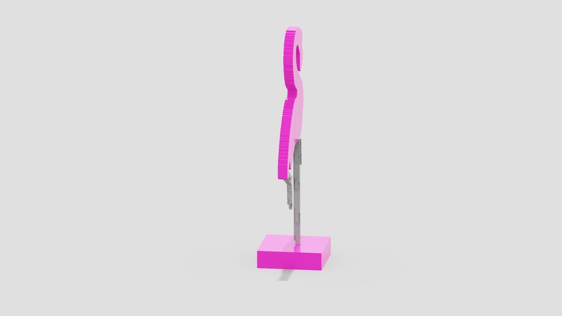 Voxel Flamingo Decor Low-poly 3D model_7