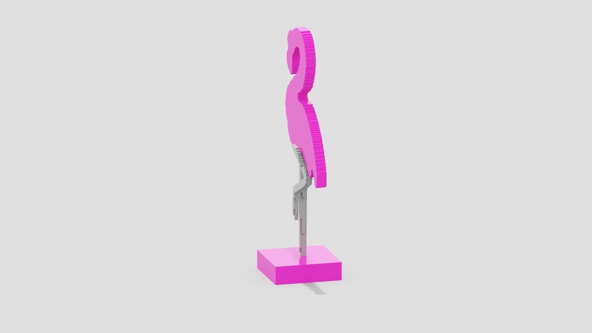 Voxel Flamingo Decor Low-poly 3D model_1