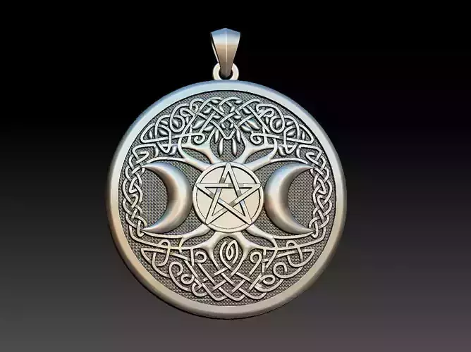 Celtic Moon Tree Of Life Mandala 3D print model