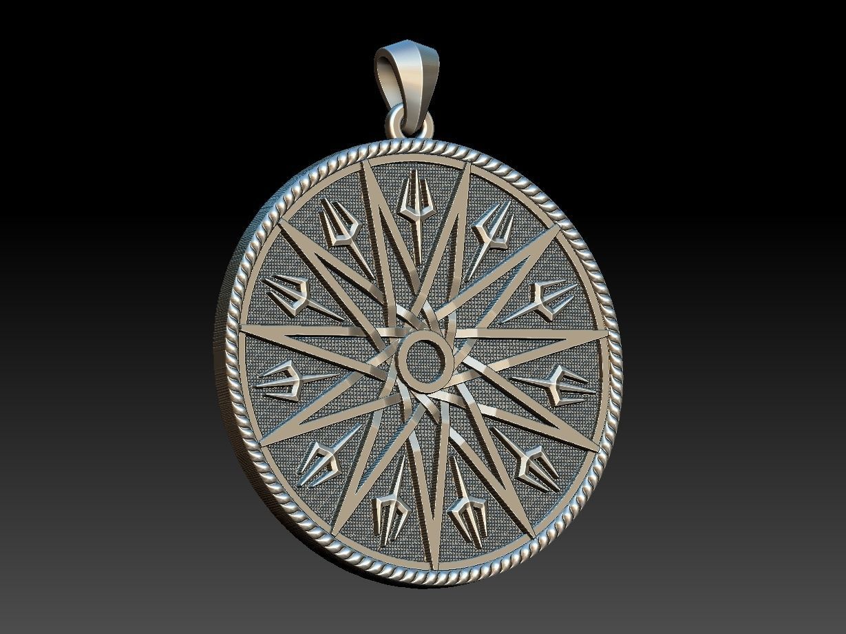 Trident Mandala 3D print model_1